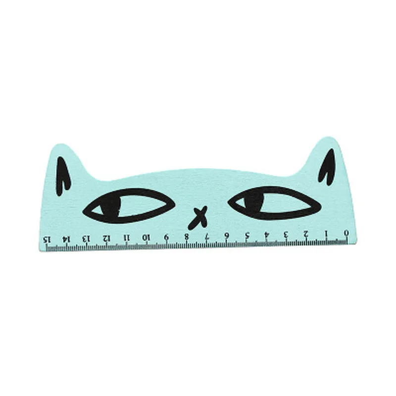Personality Creative Stationery Cat Shape Wooden Ruler Cute Cartoon Student 15cm Length. | Канцтовары для офиса и дома