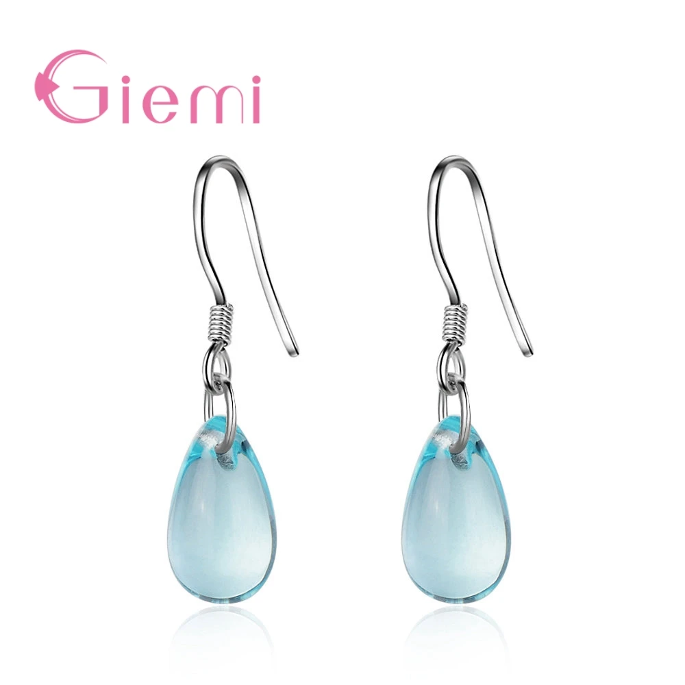 

Classical Original 925 Sterling Silver Drop Earrings For Women Female Clear Cubic Zirconia Popular Jewelry Crystal Gift