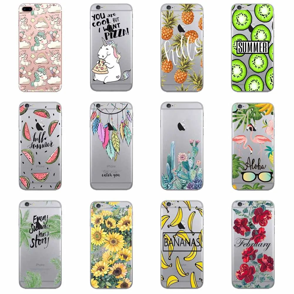 Soft Silicone TPU Case for Huawei P9 Lite Patterned Pineapple Watermelon Banana Leaves Flowers Back Cover P10 P20 |