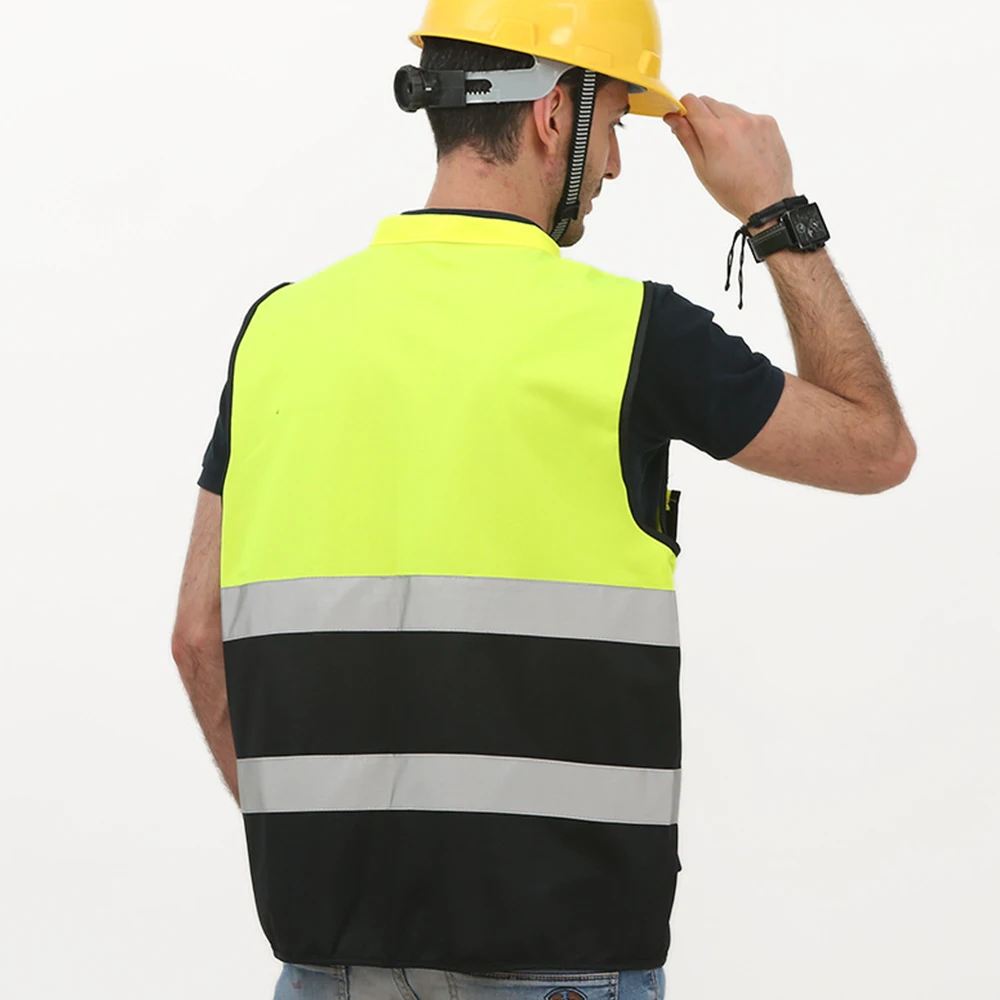 Reflective Vest Safety Jacket Equipment Life Polyester Fiber Yellow Black Practical Sturdy Durable | Спорт и развлечения