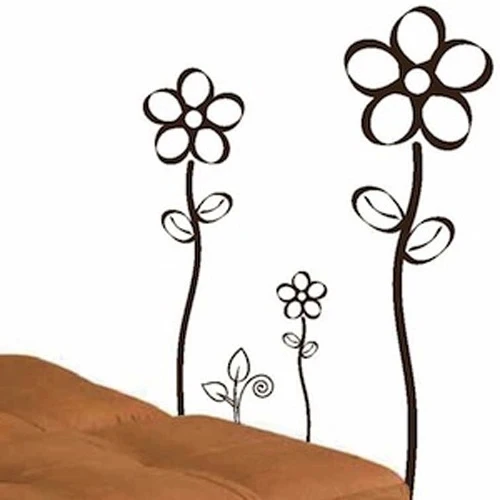 Free Shipping Creative Happy Lucky FlowersPant Pastoral House Art Wall Stickers Decals Vinyl Mural decors room decoration | Дом и сад
