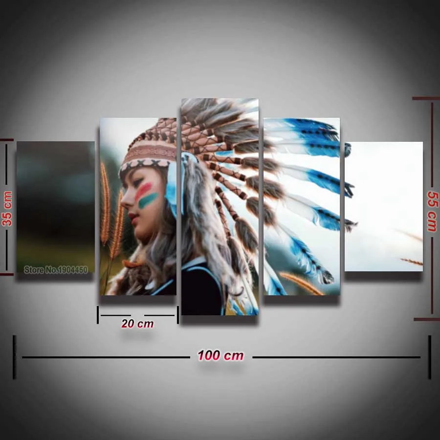 5 шт. художественная индийская картина с перьями для настенного искусства