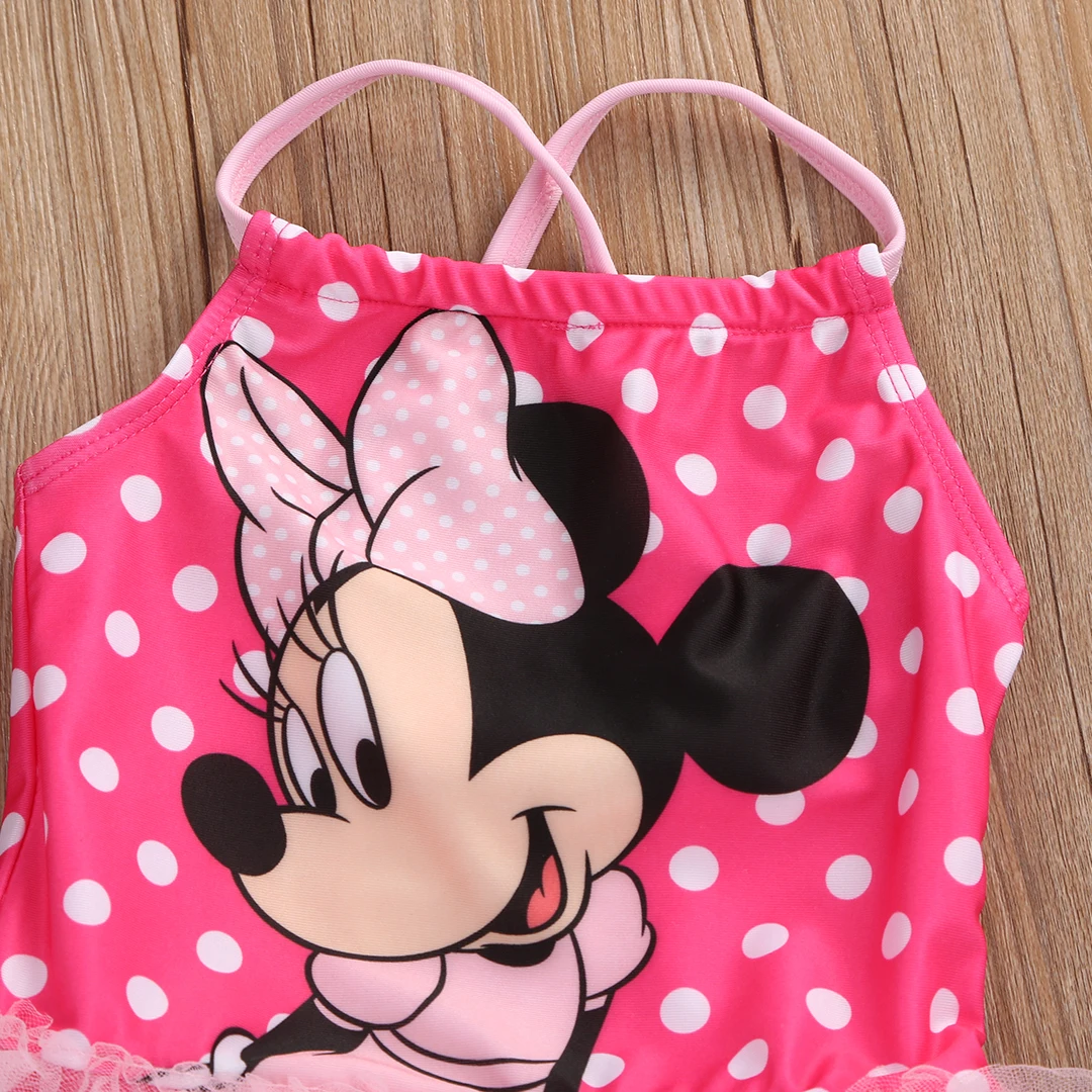 Горячие девушки дети ребенок бикини комплект мультфильм горошек Цельный