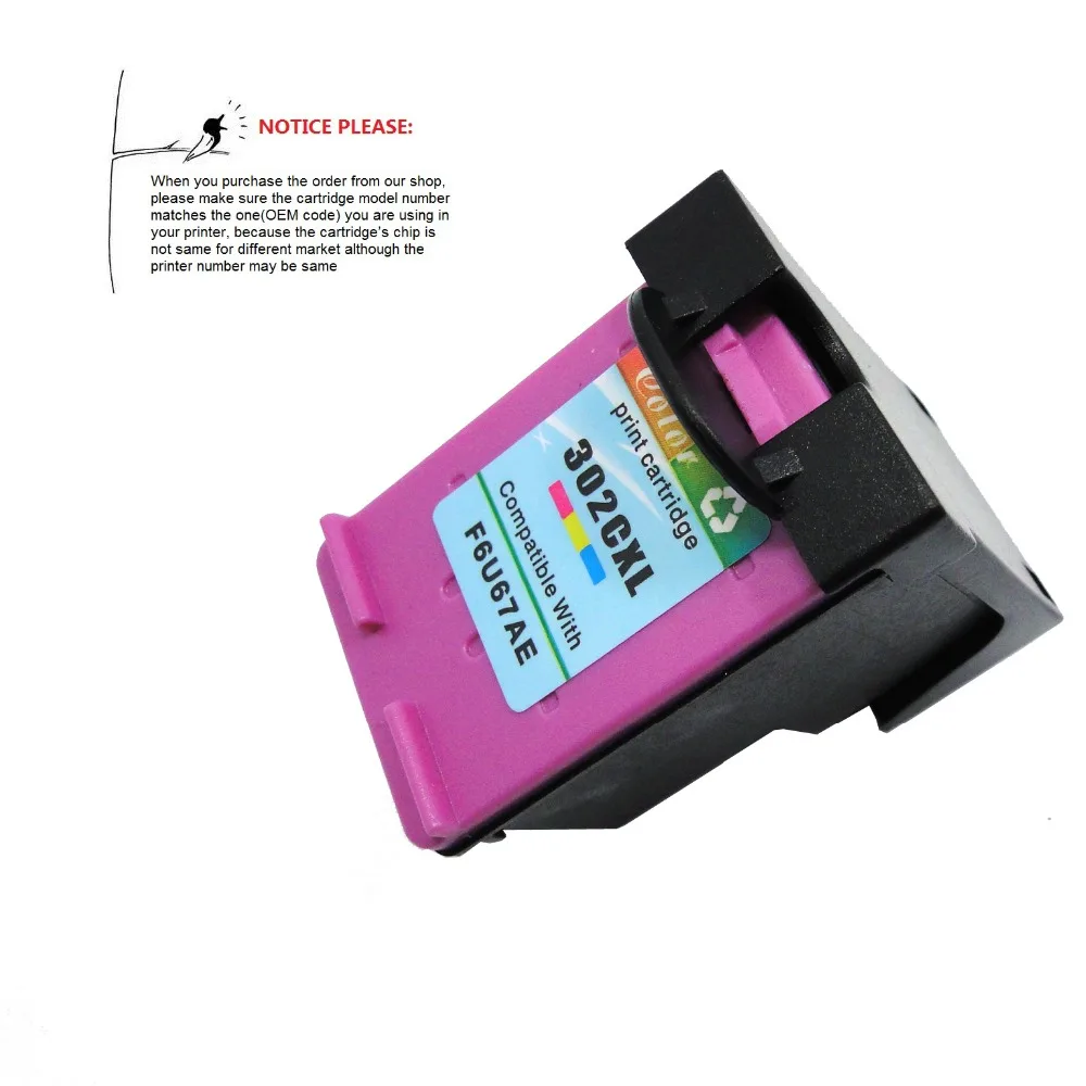 1 шт. цветной Восстановленный картридж для принтера hp 302 302XL Deskjet 1111 1112 2130 2131 2132