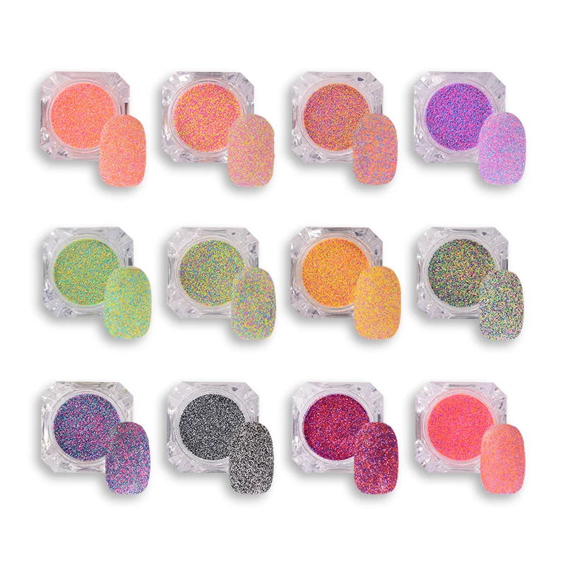 1 коробка для ногтей песочный сахарный смешанный порошок Блестящий лак дизайна