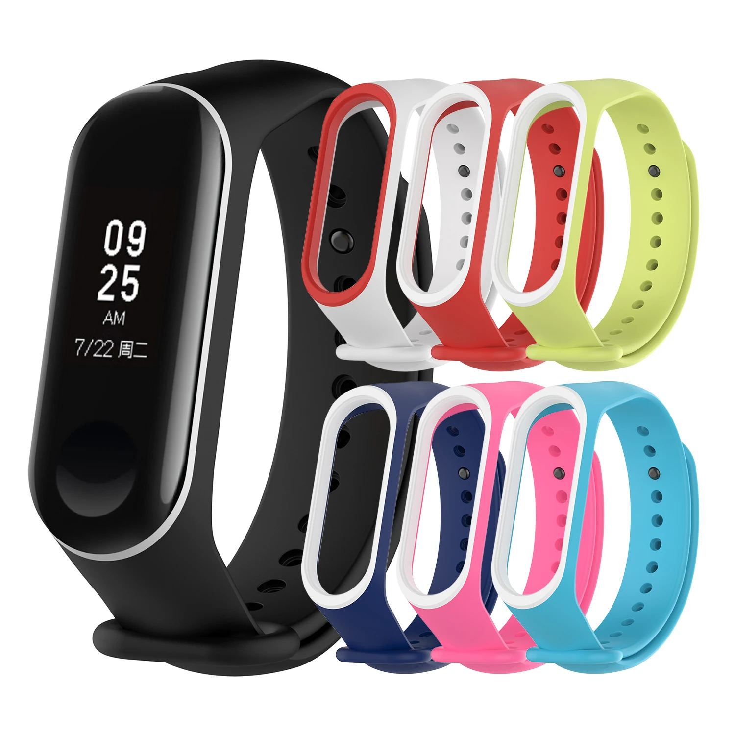 Светящийся светящийся силиконовый ремешок для Miband 3 регулируемый на запястье