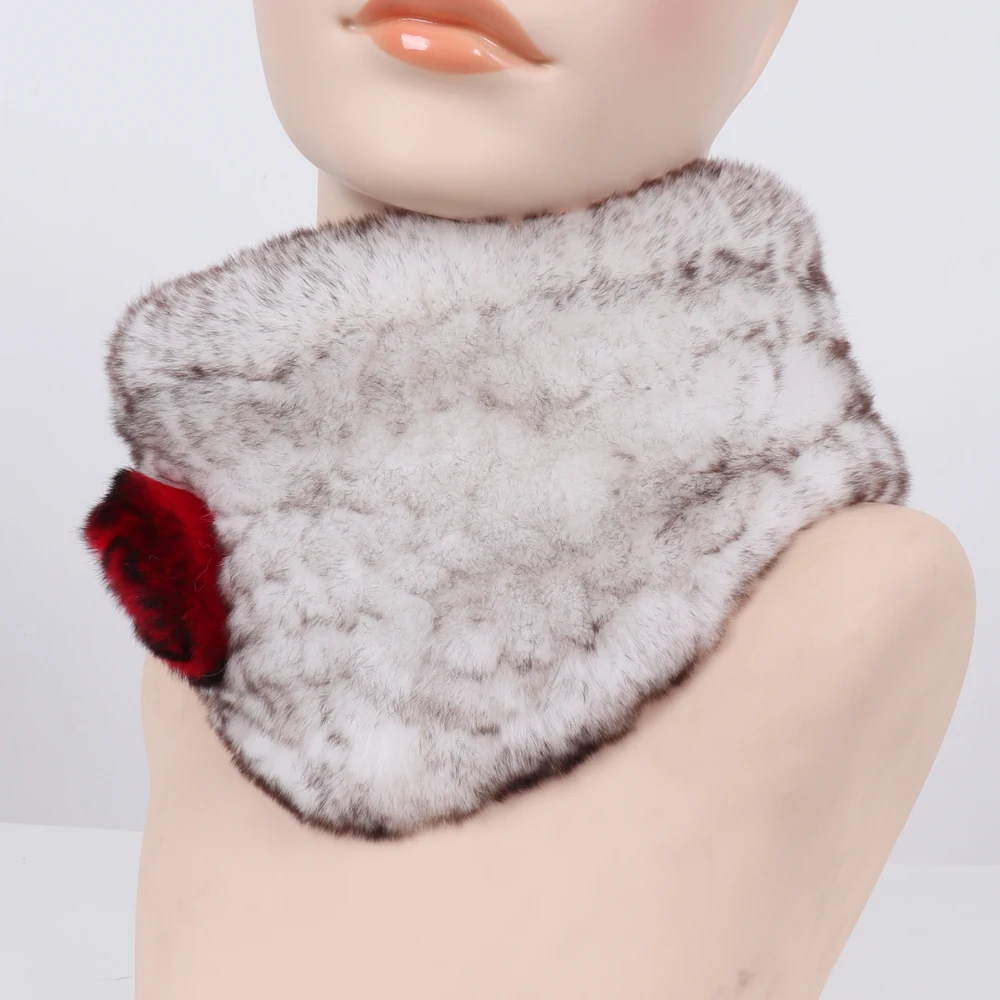 Зимние женские вязаные из натуральной шарф из меха кролика рекс качество мех кролика Рекс Глушитель Выхлопной Трубы Для женщин теплый натуральный мех кролика Рекс Меховые Шарфы