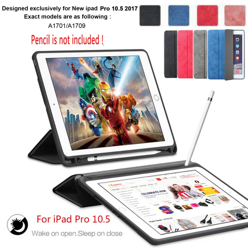 Чехол для iPad Pro 10 5 с держателем карандашей ультратонкий легкий умный кожаный