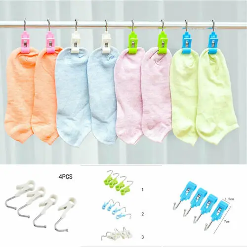 

4PCS Clothes Peg Clip Pins Hanging Rope Hanger Laundry Supplies Tool Plastic