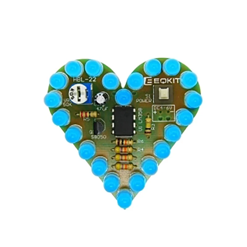 DIY Kit сердце Форма охлаждающаяся Лампа Комплект DC 4 V-6 V Дыхание светодиодный люкс Красный белого и синего цвета зеленый Сделай Сам электронный производство для обучения
