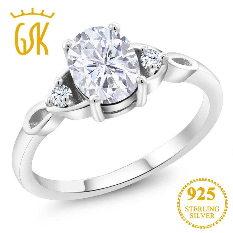 GemStoneKing вечная классика 1.50ct росы Овальный создания Муассанит Обручение кольцо