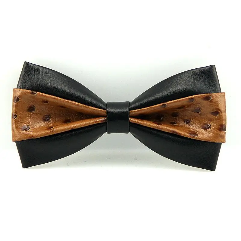 

Gorgeous Necktie Groom Leather Handmade Bow Ties Luxury Wedding Birthday Party PU bow tie Butterfly