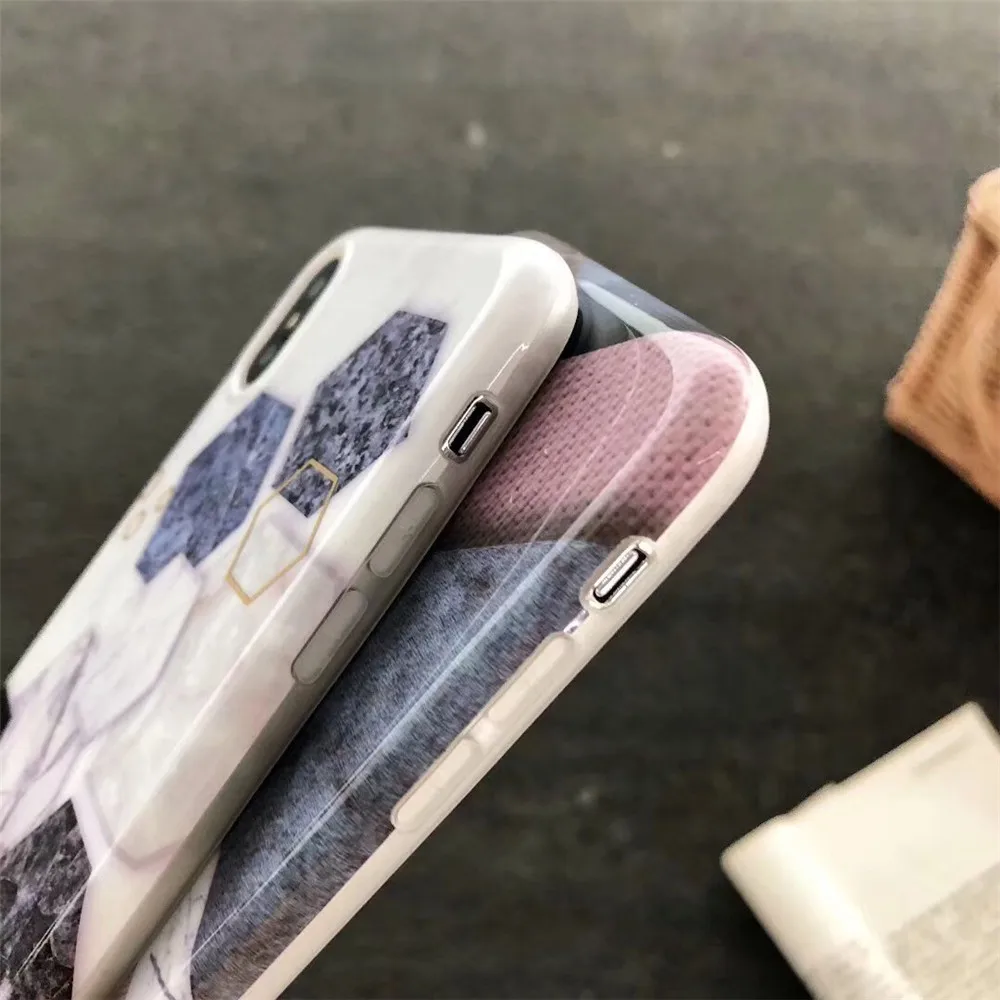 WANGFUZHI шить Мрамор рисунком чехол для iPhone 6 6S 7 8 Plus X Мягкий из ТПУ на заднюю панель
