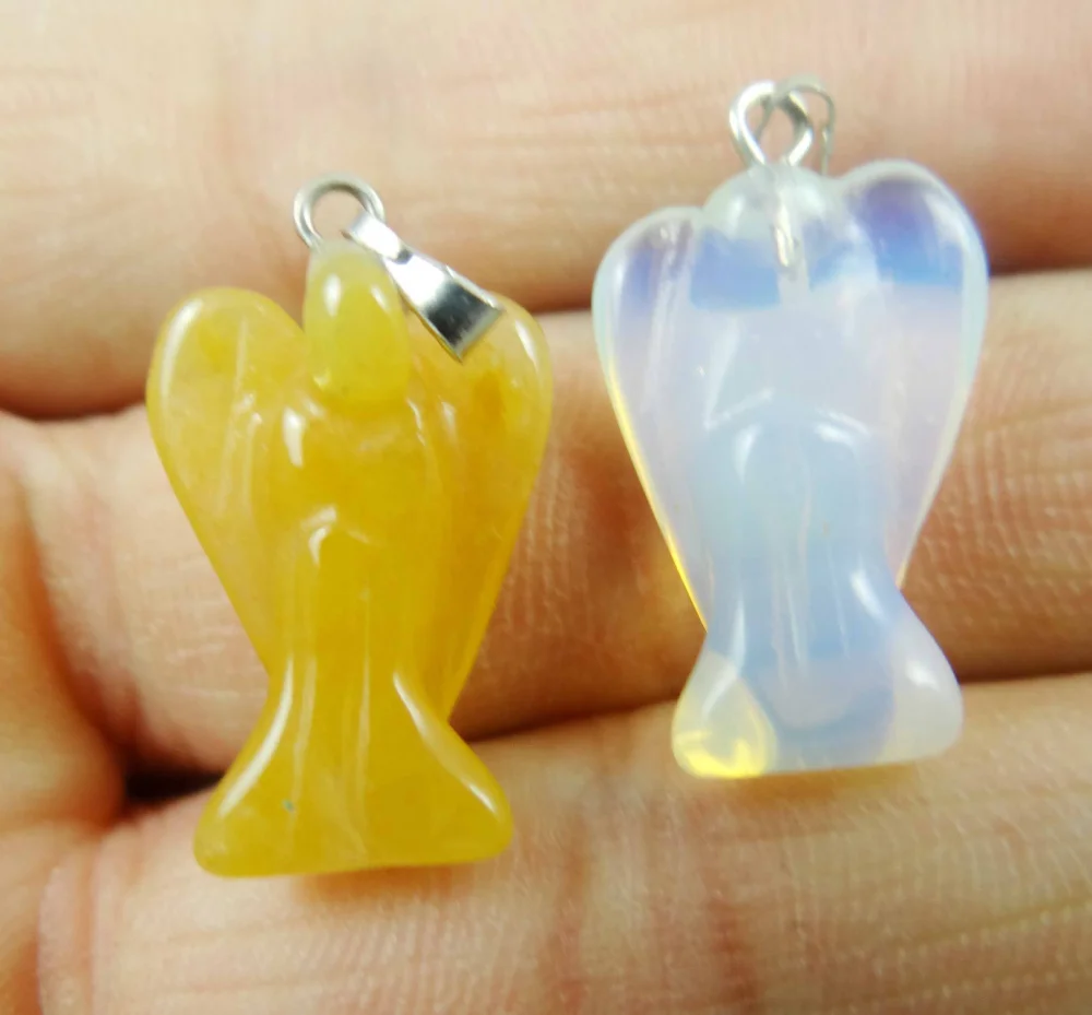 Натуральный искусственный опал авантюрин бирюзы резные подвески с ангелом для