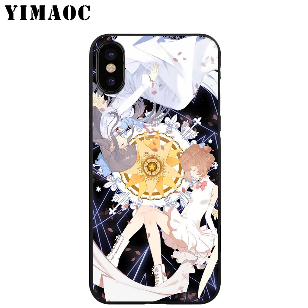 YIMAOC Cardcaptor Sakura Soft TPU Black Silicone Case for iPhone X or 10 8 7 6 6S Plus 5 5S SE Xr Xs Max |