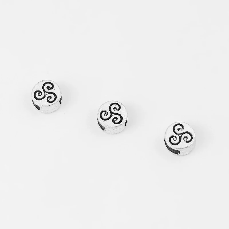 20 шт. резной кельтский Triskelion Triskele Druid 5x2 мм плоский слайдер разделитель бусины