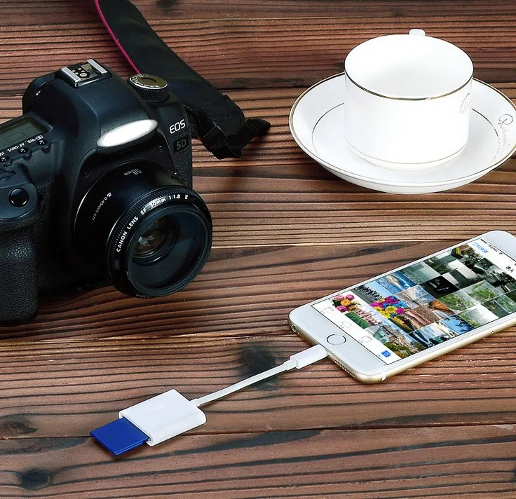 Устройство для чтения Micro Lightning/SD карт 13 см Apple iPad Air mini Pro iPhone 6 6S Plus 7 (IOS9.2 и