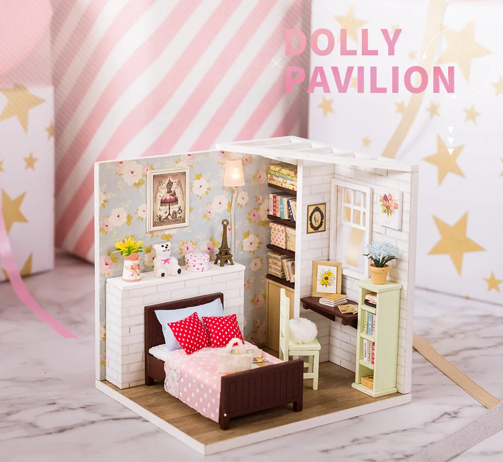 Кукольный домик Cutebee миниатюрная мебель кукольный домик DIY Миниатюрные домики комнаты Каса игрушки для детей DIY кукольный домик M10F