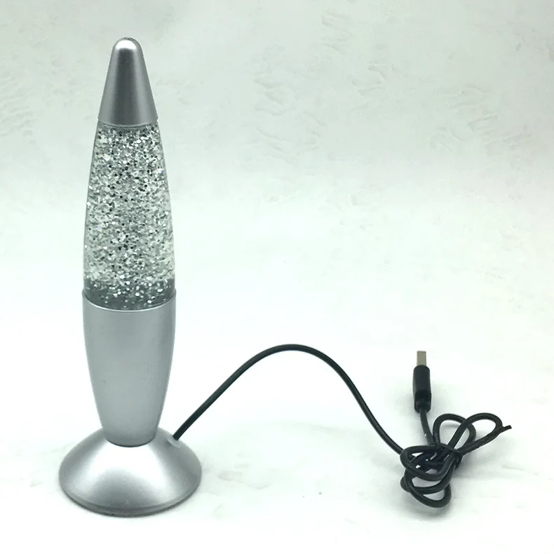 Светодиодный ночник DSHA 3D Rocket с разноцветным изменением цвета RGB блестками