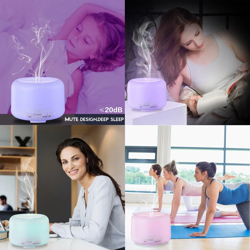 JOERIC 500ML Ultrasonic Humidifier Air Purifier Aroma Diffuser Aromatherapy Essential Oil with Colorful LED Night Lamp | Бытовая