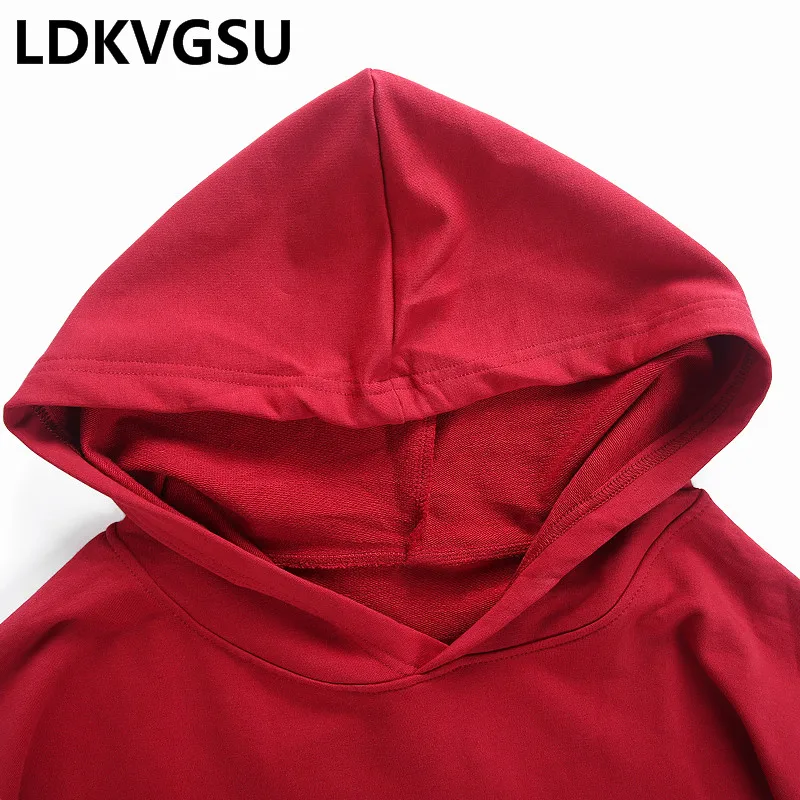 

Simple Long Sleeve Short Female Cotton Hooded Sweatshirt 2018 New Spring Autumn Loose Large Pocket Women Hoodies Plus Size Is948