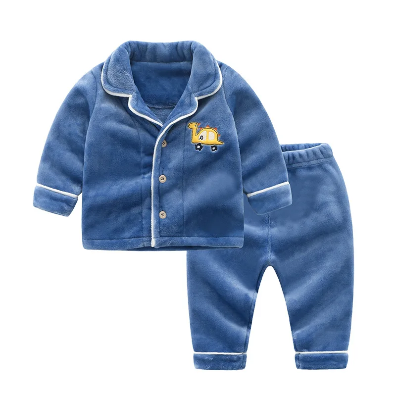 Детская домашняя пижама для мальчиков и девочек фланелевый кардиган с рисунком +