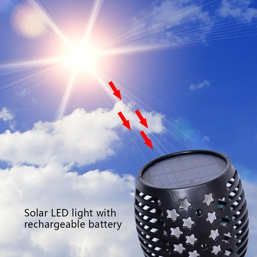 2 шт. 96 Светодиодный светильник на солнечной батарее с мигающим пламенем