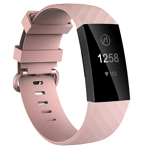 Pink Honecumi спортивные полосы для Fitbit Charge 3 Band ТПУ Смарт часы ремешок маленький большой аксессуары браслет для Fitbit Charge 3 - Цвет: Pink