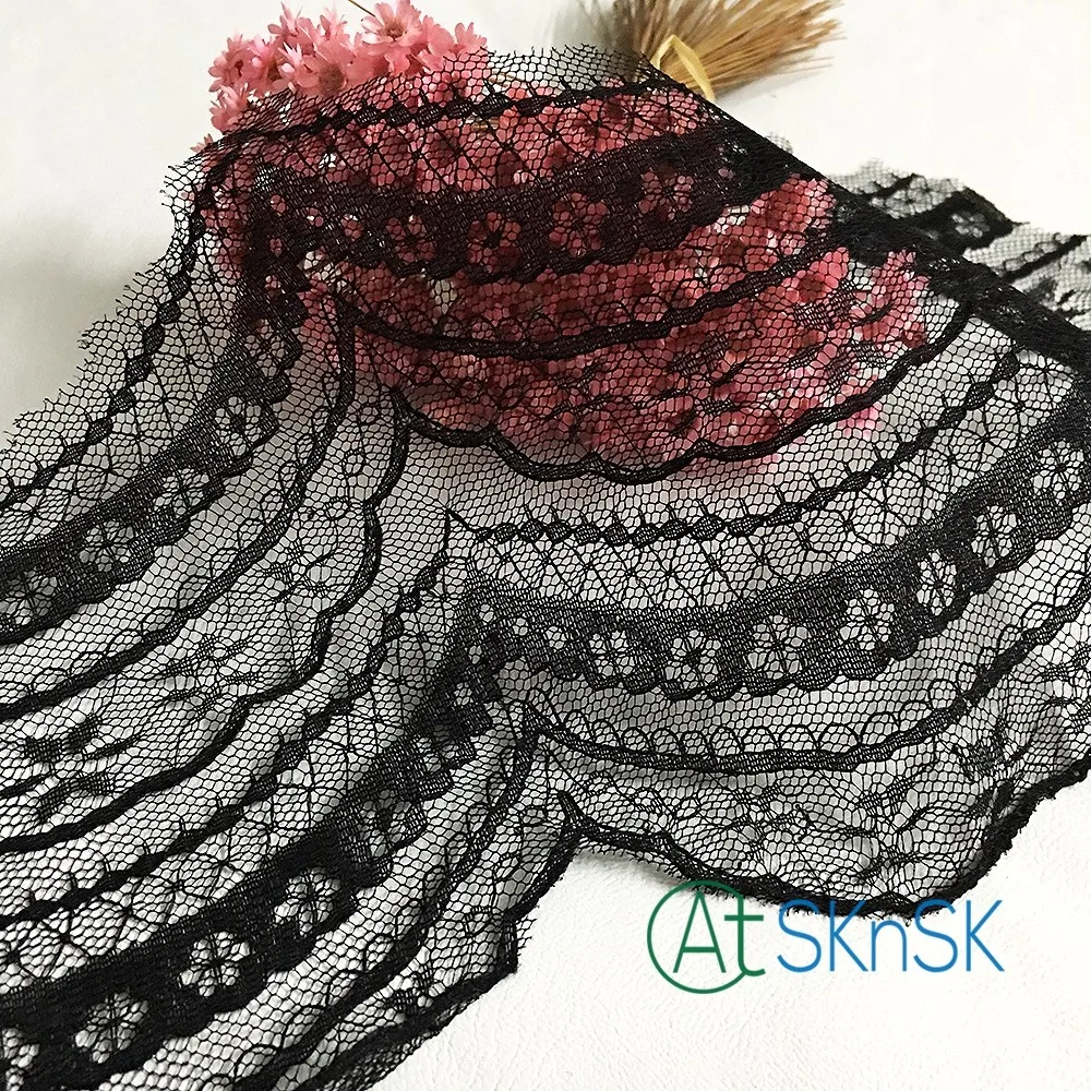 10 ярдов/партия белая/черная искусственная отделка вышивка кружевная ткань