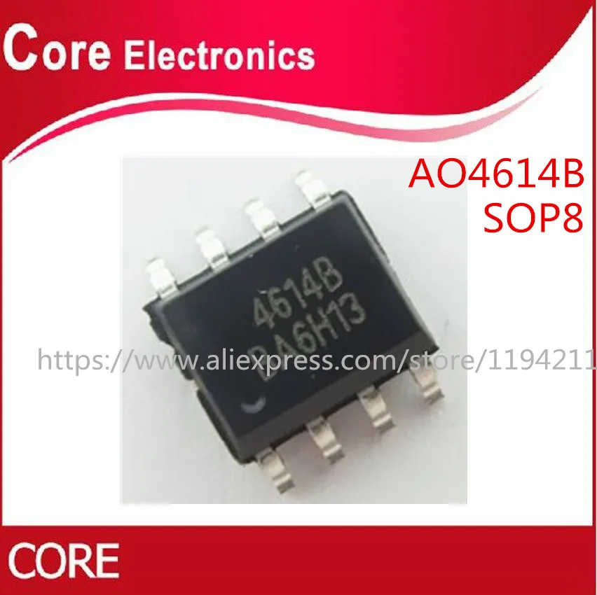 100 шт./лот AO4614B AO4614 4614 SOP8 IC лучшее качество|Интегральные схемы| |