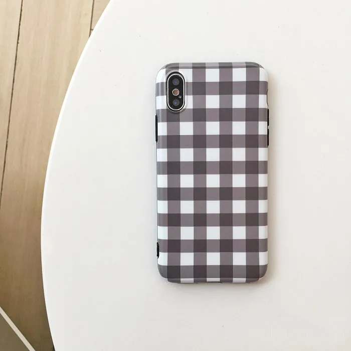 Gimfun Simple Gray Plaid Phone Case Vintage Art Grid for Iphone 6s 7plus 8 X Xs Max Soft Tpu Shell Back Cover | Мобильные телефоны