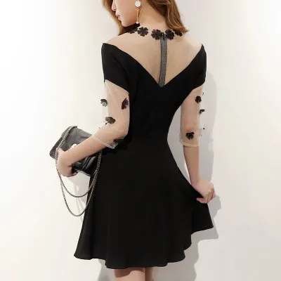 Мини-платье женское короткое Сетчатое с V-образным вырезом | Женская одежда