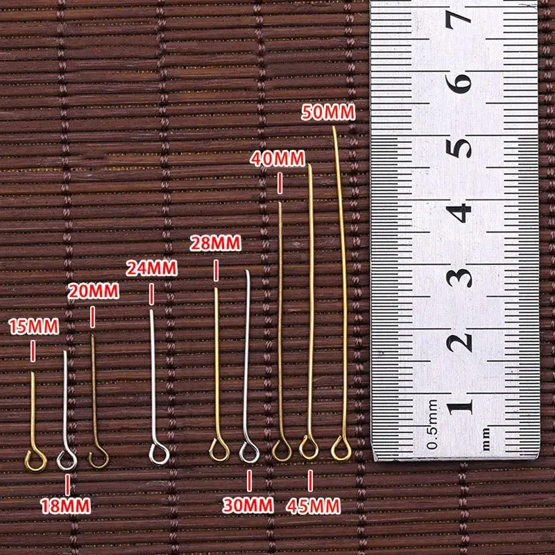 100pcs Gold Silver Bronze Color Eye Head Pins 15 18 mm Findings For Diy Jewelry Making Accessories Dropshipping | Украшения и