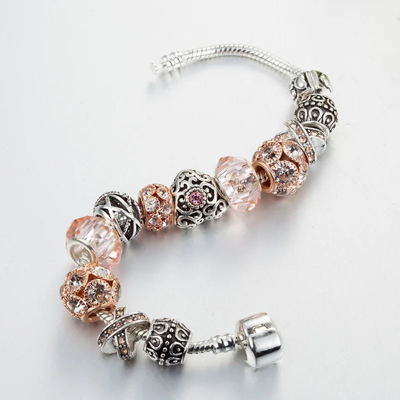Модные браслеты pandora в Европейском стиле ручной работы очаровательные для женщин