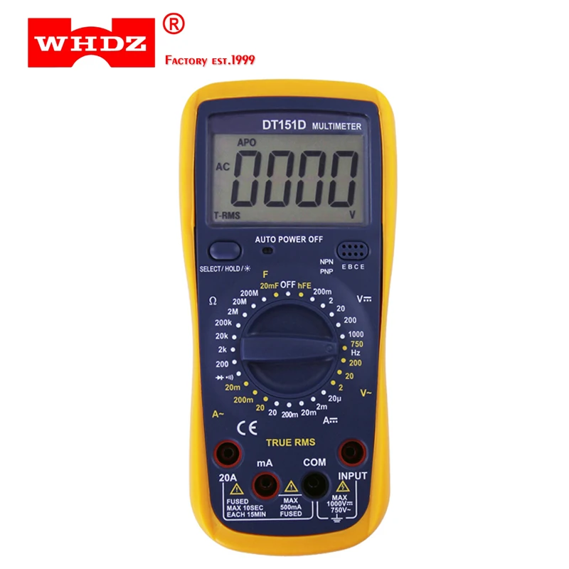 Цифровой мультиметр WHDZ DT151 устройство для измерения яркости с подсветкой