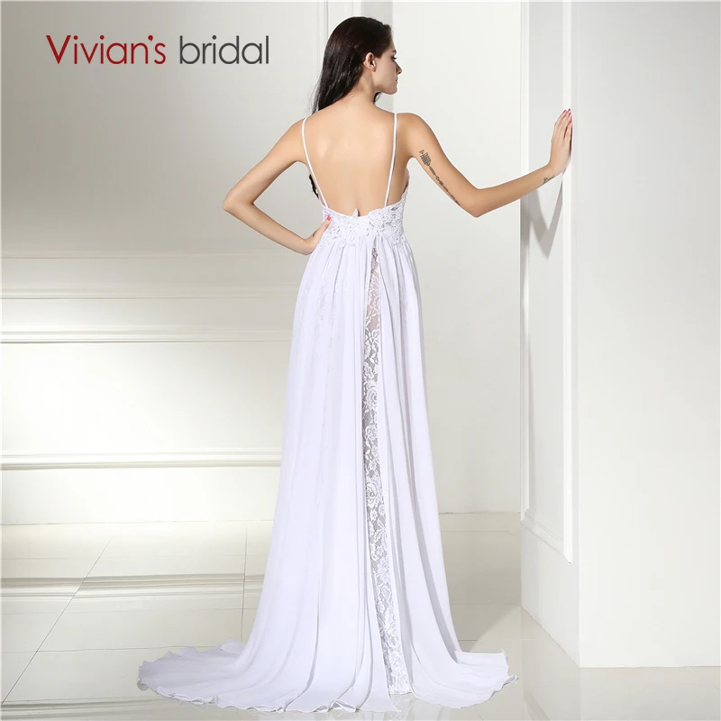 Vivian's Bridal 2017 летние кружевные свадебные платья Boho на тонких бретельках Милые