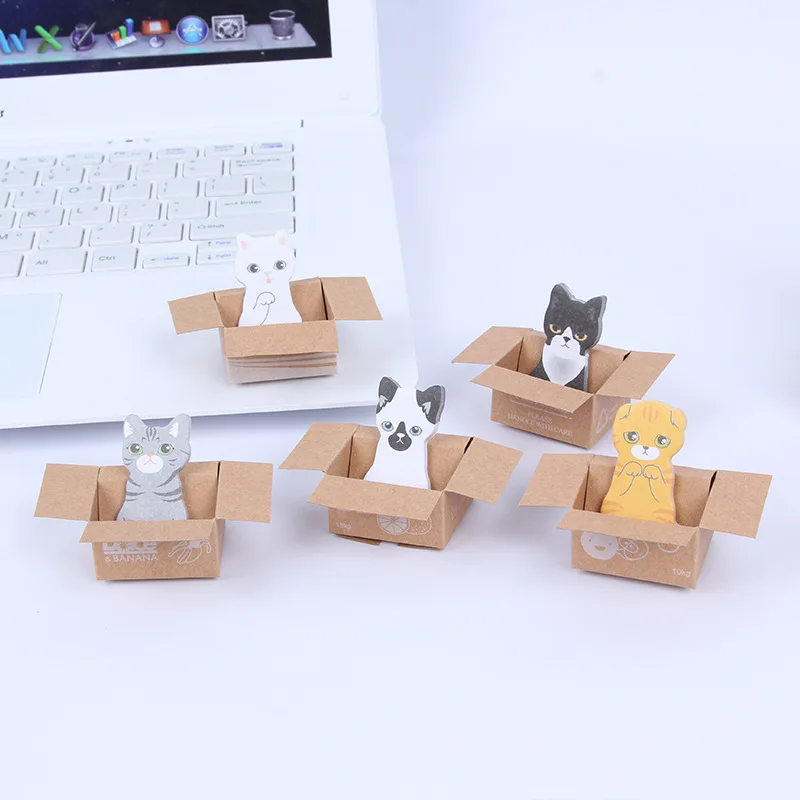 1 комплект Блокнот Kawaii Cat Бумага блокнот для заметок на клейкой основе дневник в