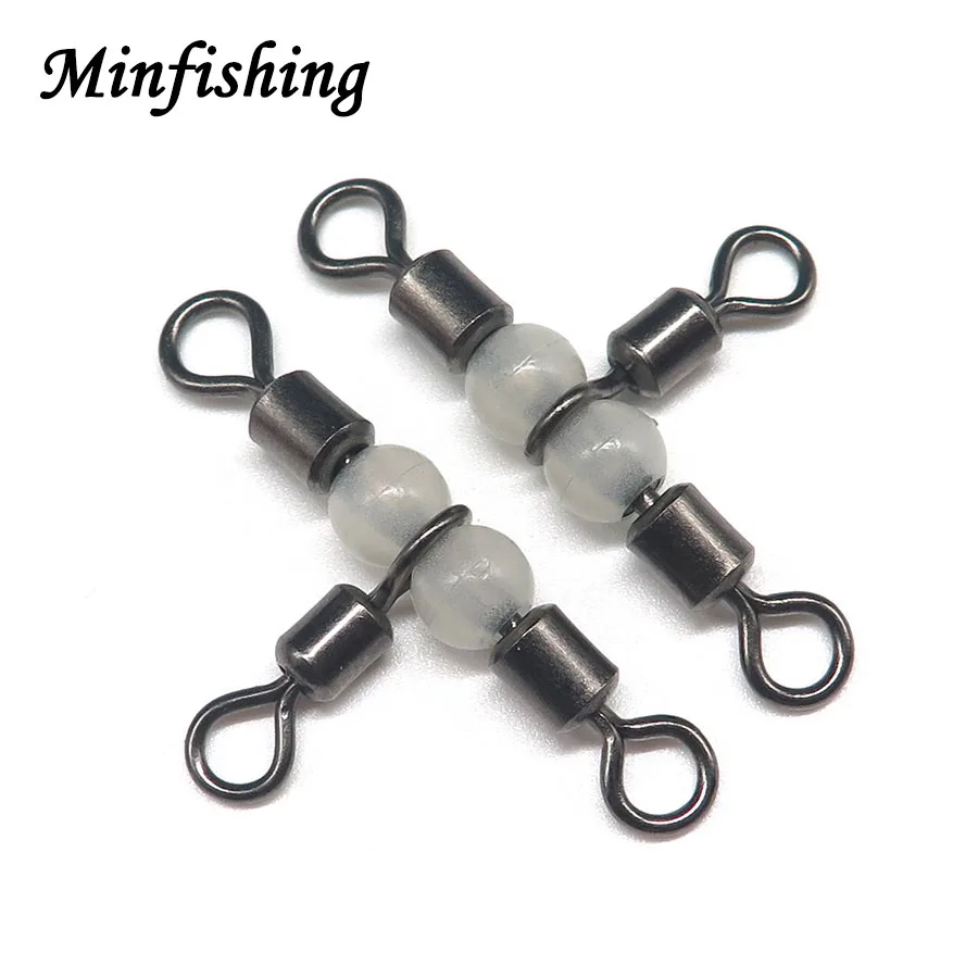 Minfishing 20 шт. 3 сторонние светящиеся Вертлюги коннектор шарикоподшипник Поворотный
