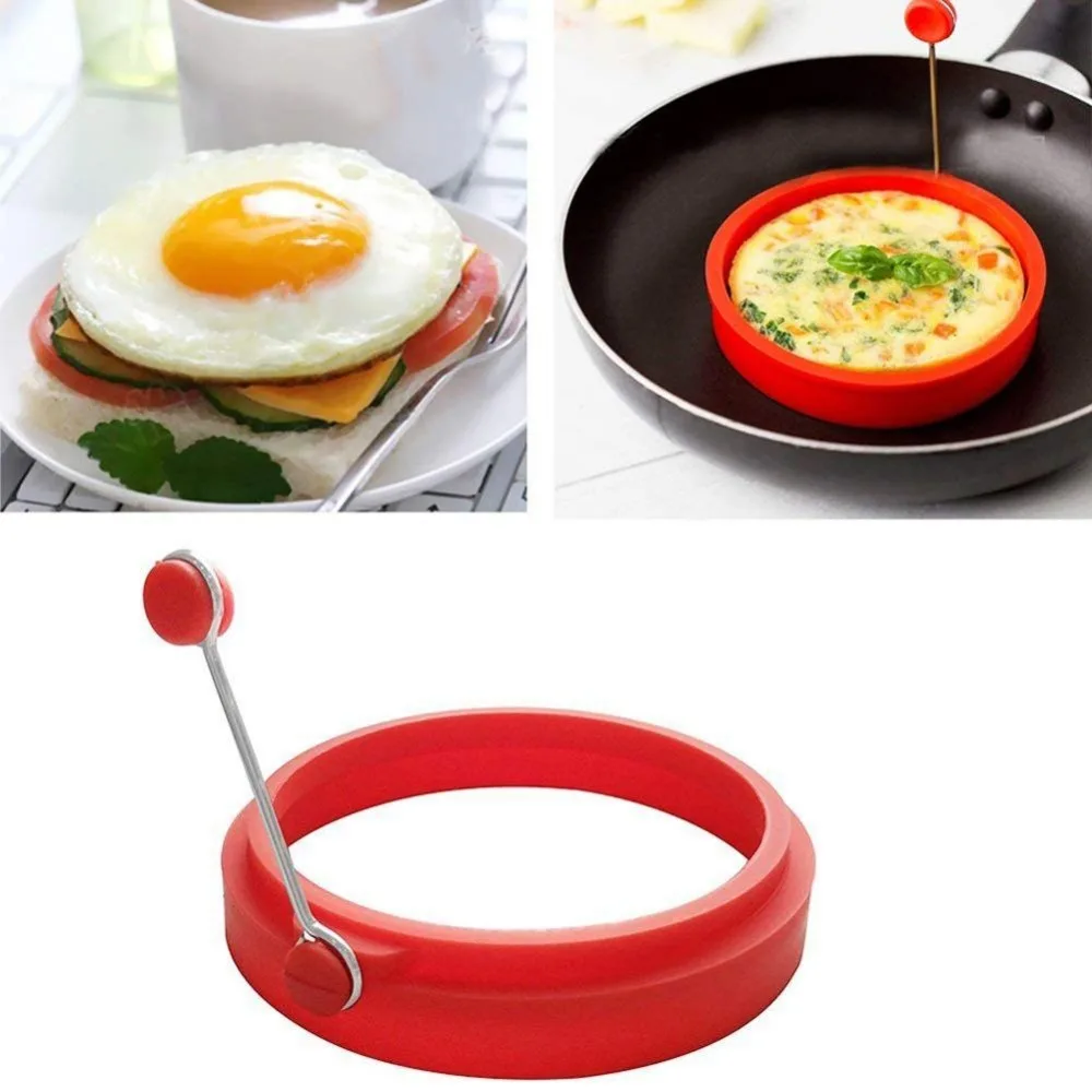 4Pcs Omelette Maker Mold Round Shape Silicone Nonstick Frying Egg Mould Ring Pancake Rings For Kitchen Cooking Mould|Кольца для яиц и