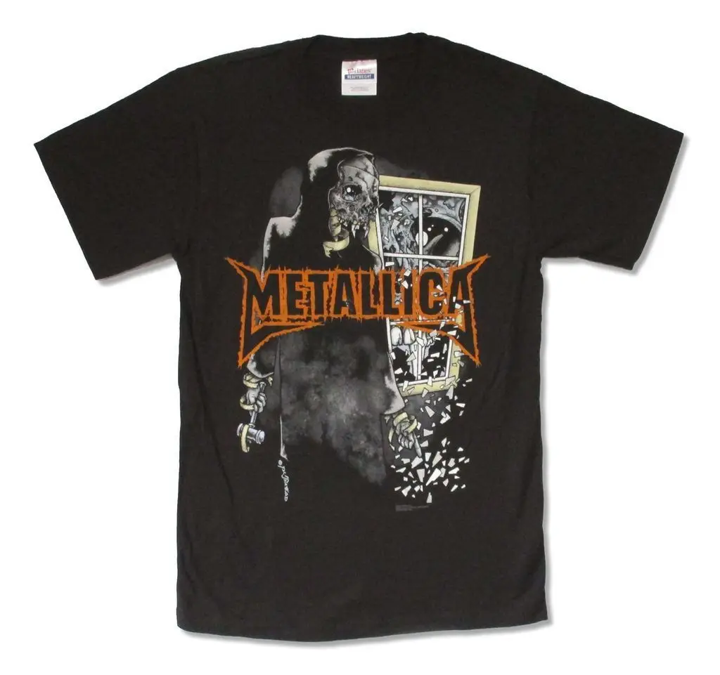 Metallica окна Pushead я кто думаю черная футболка новый официальный 3D Для мужчин Горячие