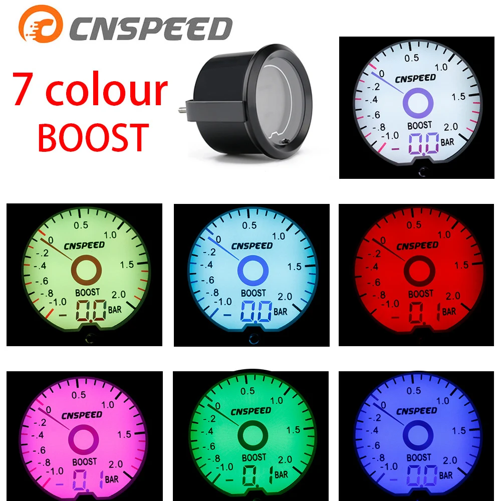 2 дюйма/52 мм турбо-датчик с жидкостным кристаллом 7-цветная Виртуальная указка