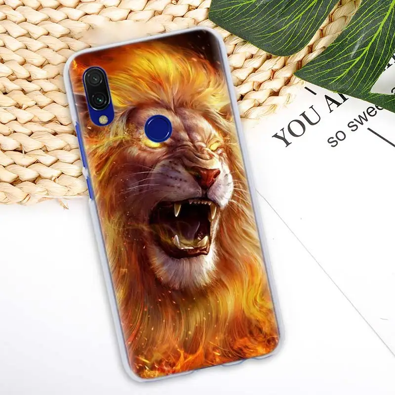 Большой лев тигр Животные чехол для Xiaomi Redmi Note 7 Pro 7 6 5 плюс 5A 6A 4X S2 GO Pocophone F1 Футляр для телефона