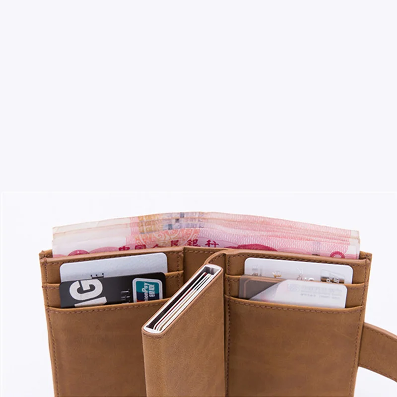 Новинка мужской кошелек с защитой от RFID защиты металлический на застежке один