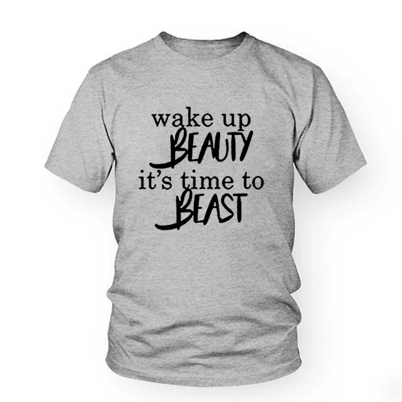 Summer Wake Up Beauty It's Time To Beast T-Shirt Fashion Clothes Women's T Shirt Funny Graphic Tops Tees Femme Tshirt | Женская