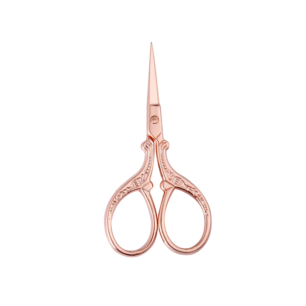 rose gold LMDZ маленькие портновские ножницы Европейский ретро классический инструмент для рукоделия вышивка крестиком винтажные антикварные ножницы из нержавеющей стали для шитья - Цвет: rose gold