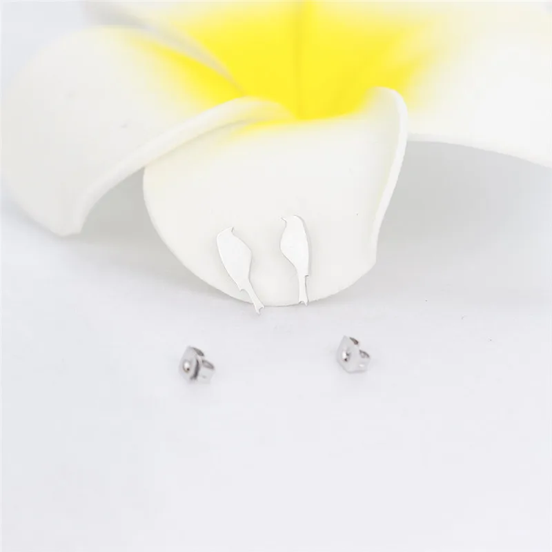 Minimal Rose Gold Bird Earrings For Women Fashion Jewelry Cute Kids Earring Stainless Steel Friendship Gifts Animal Accessories | Украшения