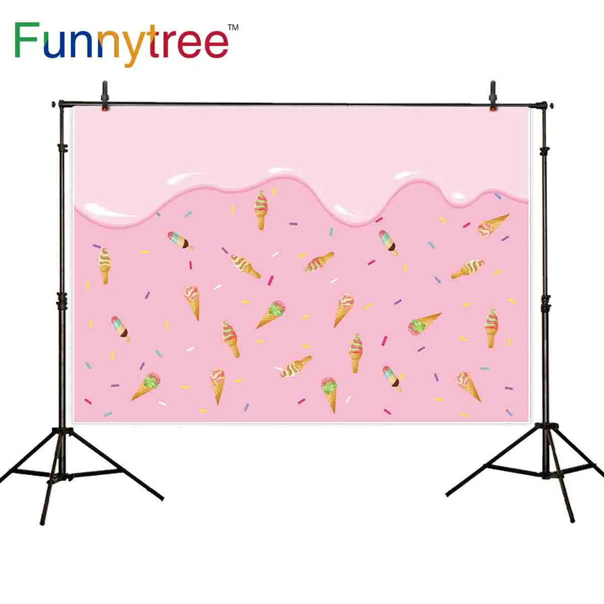 Funnytree виниловый фото фон мороженое Летняя Вечеринка крем красивый пляж реквизит