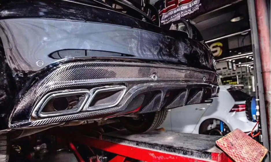 Задний бампер из углеродного волокна для автомобиля диффузор Mercedes-benz c-class W205 C180