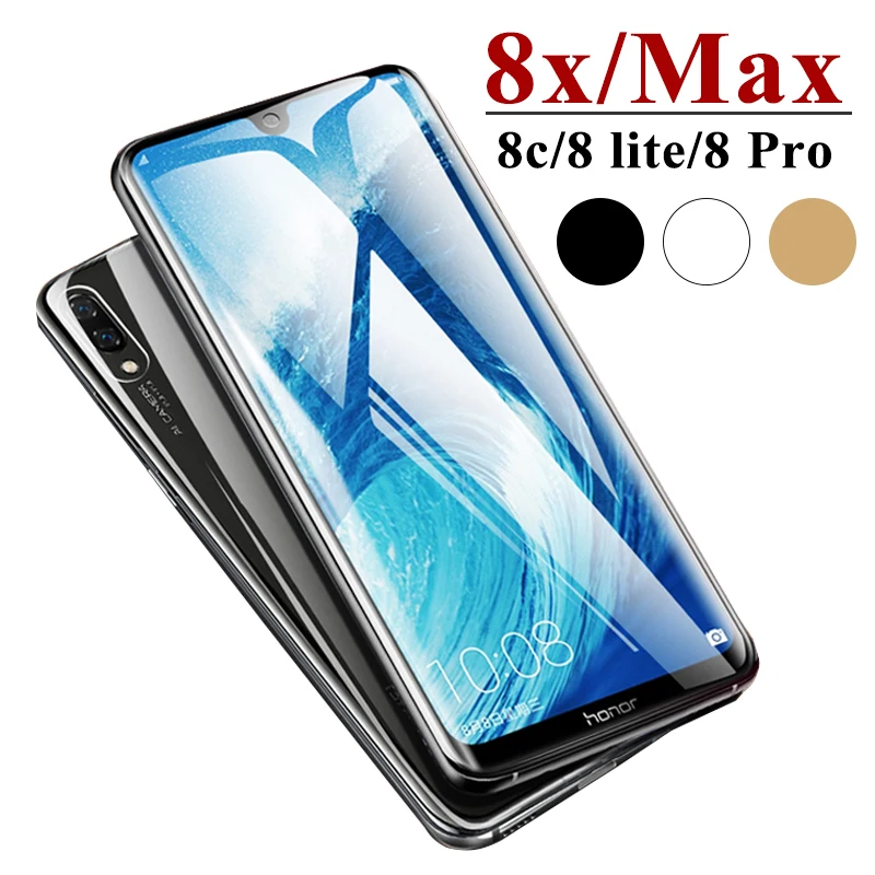 Защитное стекло на honor 8c 8x max для Huawei 8 lite pro c x maxx huawey huavai полное покрытие 2.5D 9h