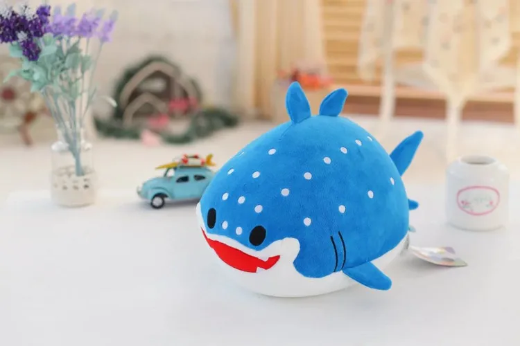 

small new Whale shark toy cartoon Foam particles blue Whale shark doll gift about 20cm
